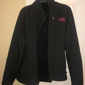 Women’s Gray North Face Jacket with Pink Logo